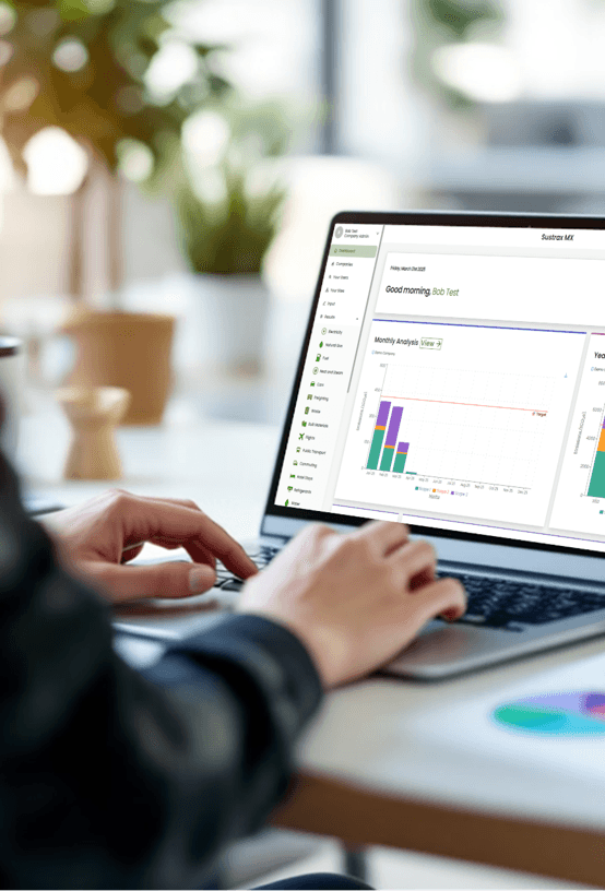 Carbon calculator on a laptop